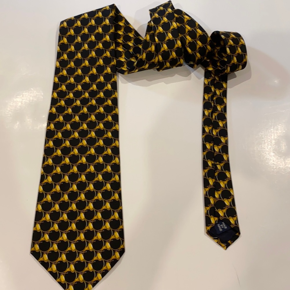 POLO BY RALPH LAUREN BLACK AND GOLD/ YELLOW TIE
